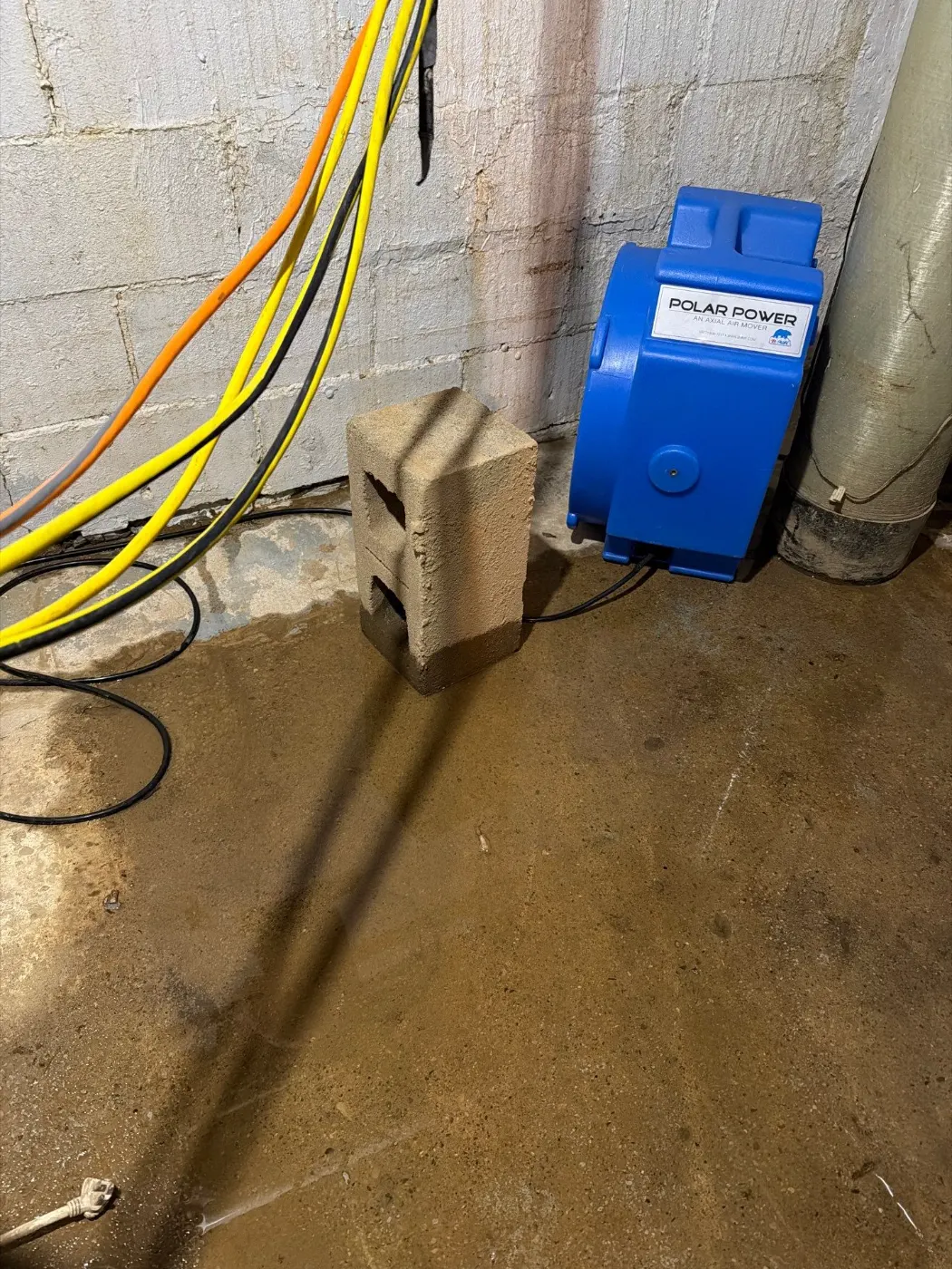 Basement water extraction in Old Town Noblesville Indiana home
